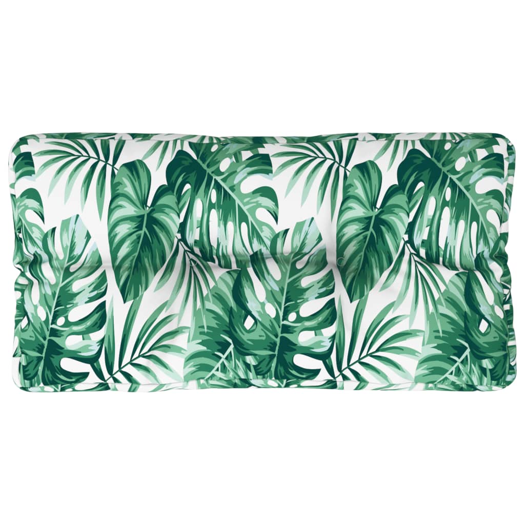 VidaXL coussin palette motif feuille 80x40x12 cm tissu