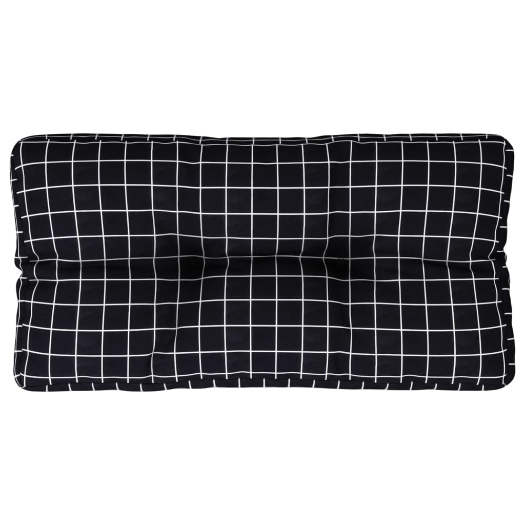 VidaXL Coussin de palette motif diamant 80x40x12 cm tissu noir