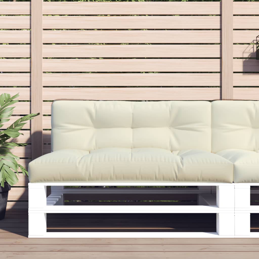 VidaXL coussin palette 120x40x12 cm tissu couleur crème
