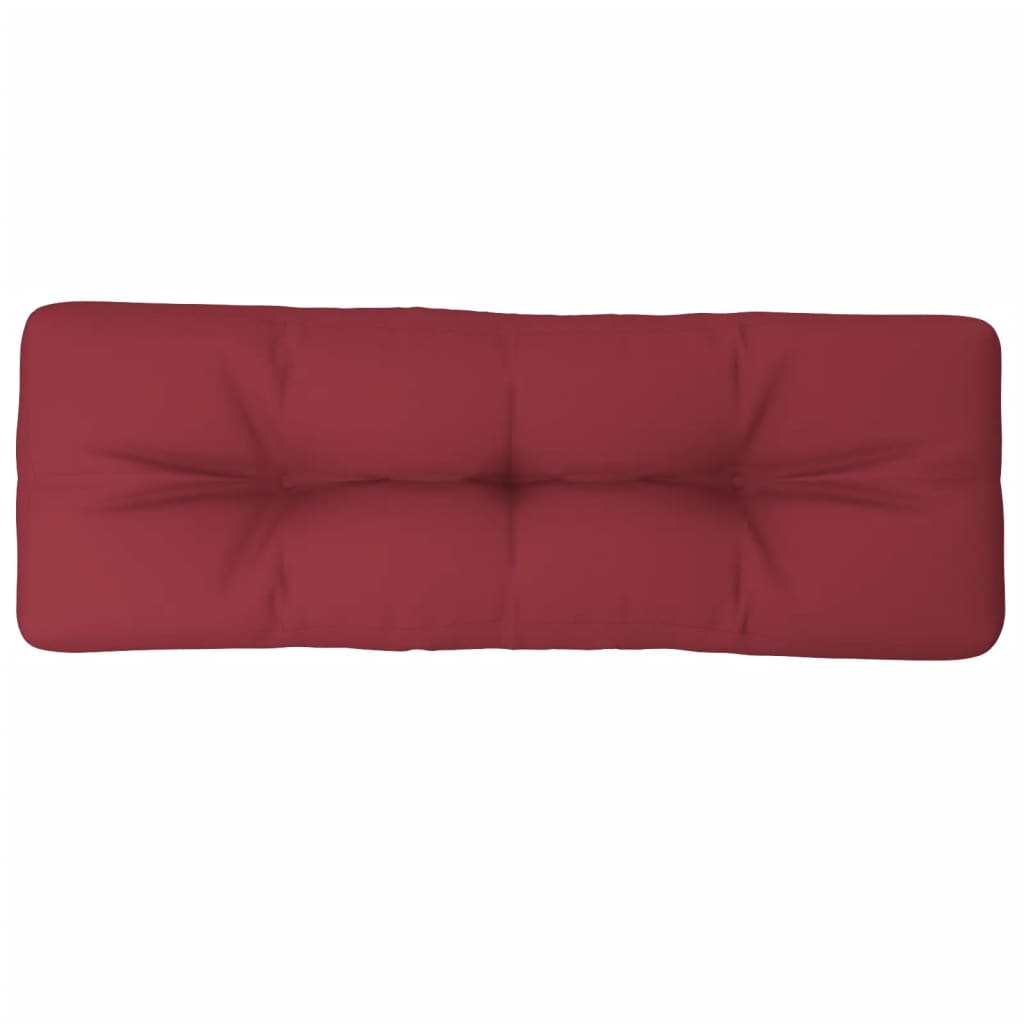 VidaXL coussin de palette 120x40x12 cm tissu rouge vin