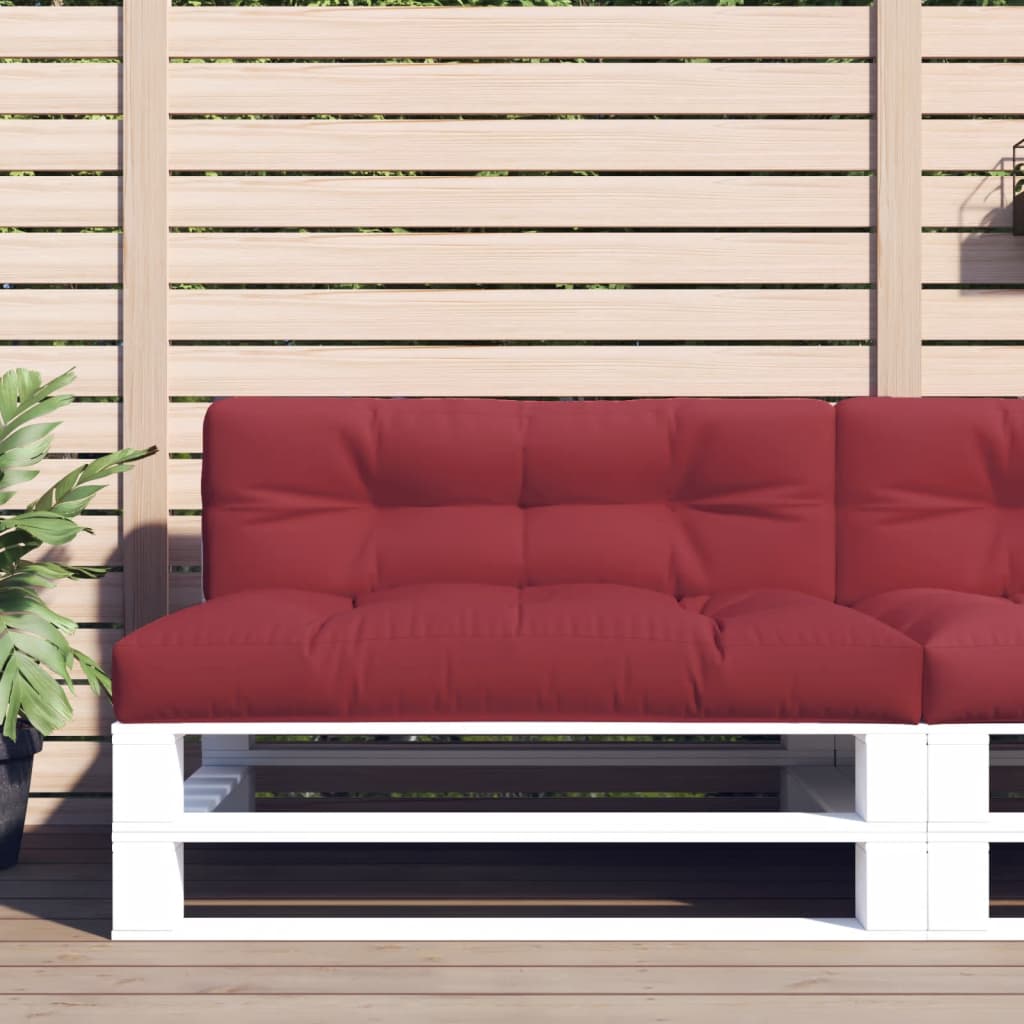 VidaXL coussin de palette 120x40x12 cm tissu rouge vin