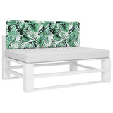VidaXL coussin palette 120x40x12 cm tissu motif feuille