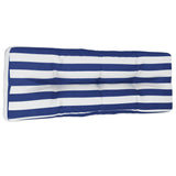 VidaXL coussin palette 120x40x12 cm tissu rayé bleu et blanc