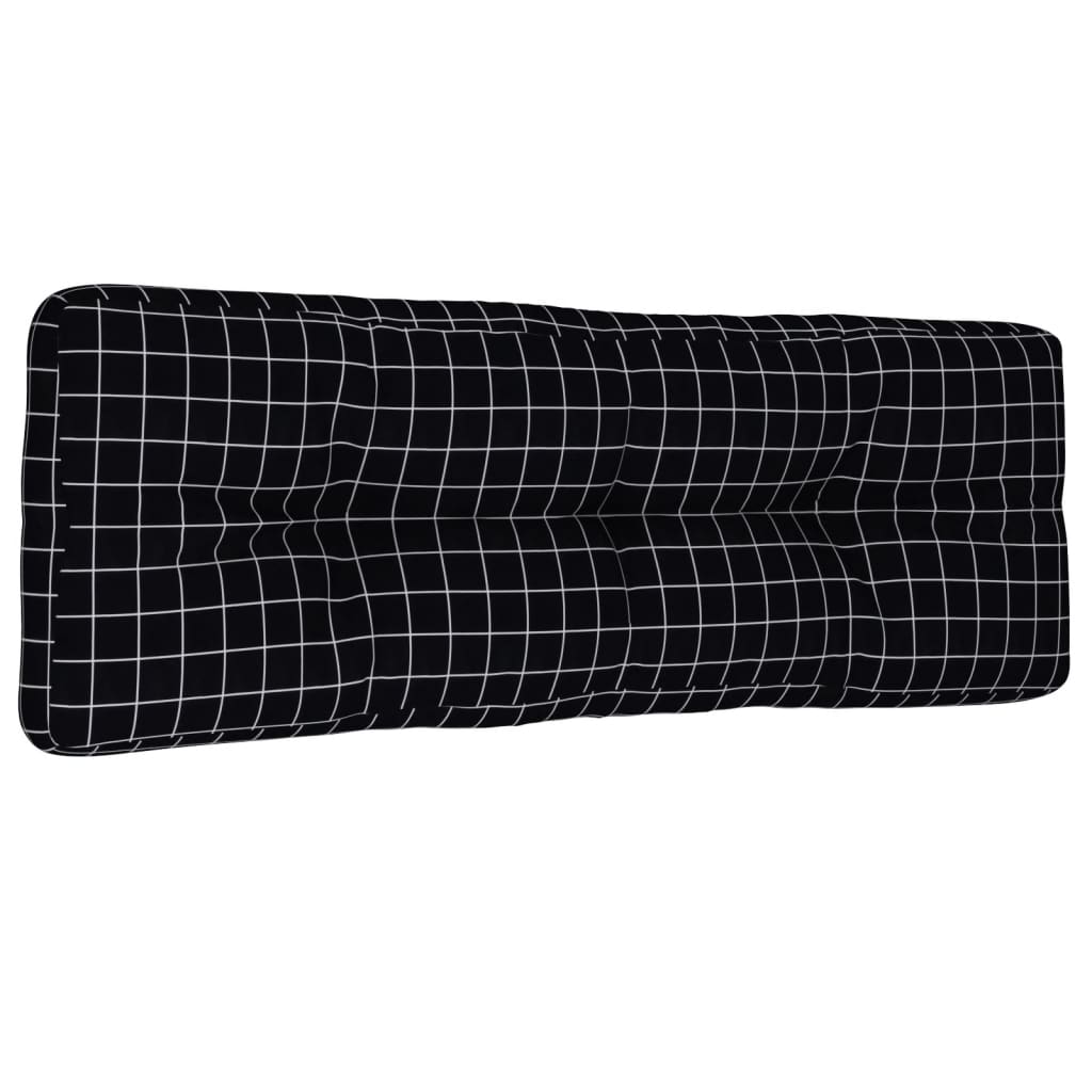 VidaXL Coussin de banc palette 120x40x12 cm tissu motif losange noir