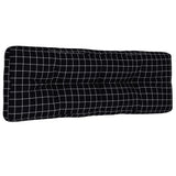 VidaXL Coussin de banc palette 120x40x12 cm tissu motif losange noir