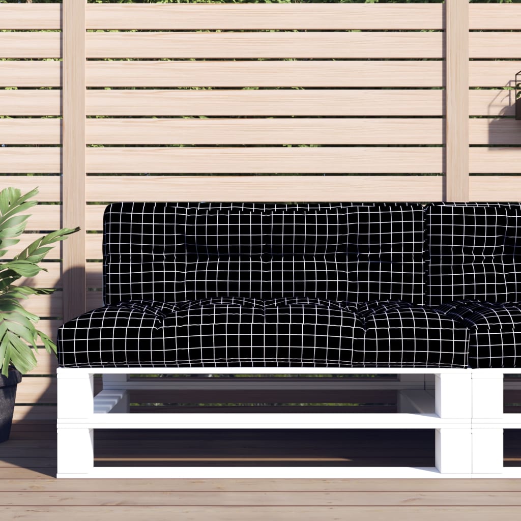 VidaXL Coussin de banc palette 120x40x12 cm tissu motif losange noir