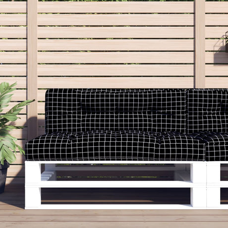 VidaXL Coussin de banc palette 120x40x12 cm tissu motif losange noir