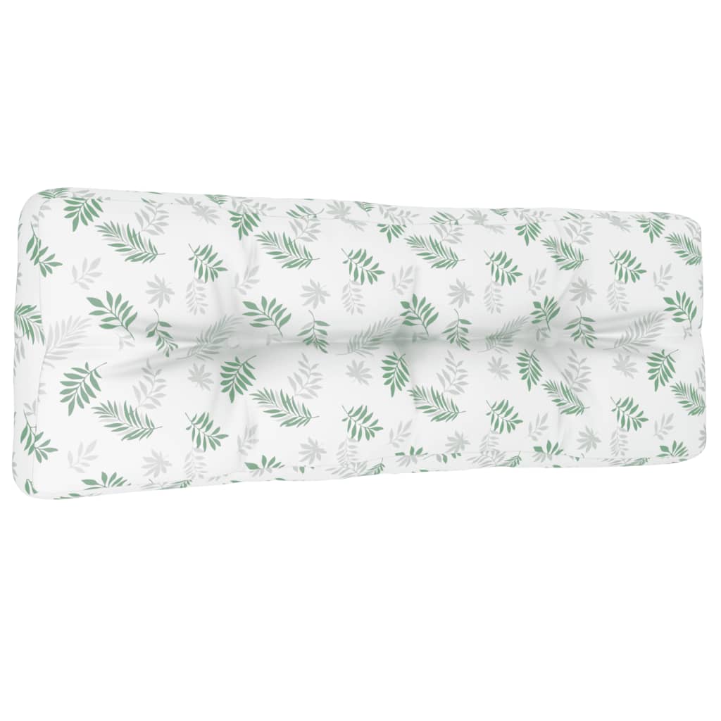 VidaXL Coussin de palette 120x40x12 cm tissu motif feuille