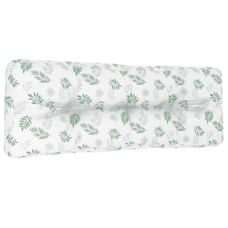 VidaXL Coussin de palette 120x40x12 cm tissu motif feuille