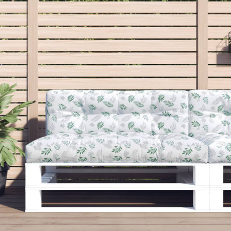 VidaXL Coussin de palette 120x40x12 cm tissu motif feuille
