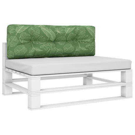 VidaXL coussin palette 120x40x12 cm tissu motif feuille
