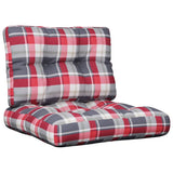 VidaXL coussins de palette 2 pcs tissu motif losange rouge