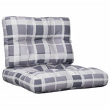 VidaXL coussins de palette 2 pcs tissu à motif losange gris