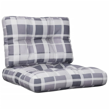 VidaXL coussins de palette 2 pcs tissu à motif losange gris