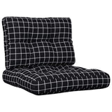 VidaXL coussins de palette 2 pcs tissu motif losange noir