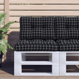 VidaXL coussins de palette 2 pcs tissu motif losange noir