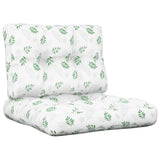VidaXL coussins de palette 2 pcs tissu motif feuille