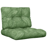 VidaXL coussins de palette 2 pcs tissu motif feuille