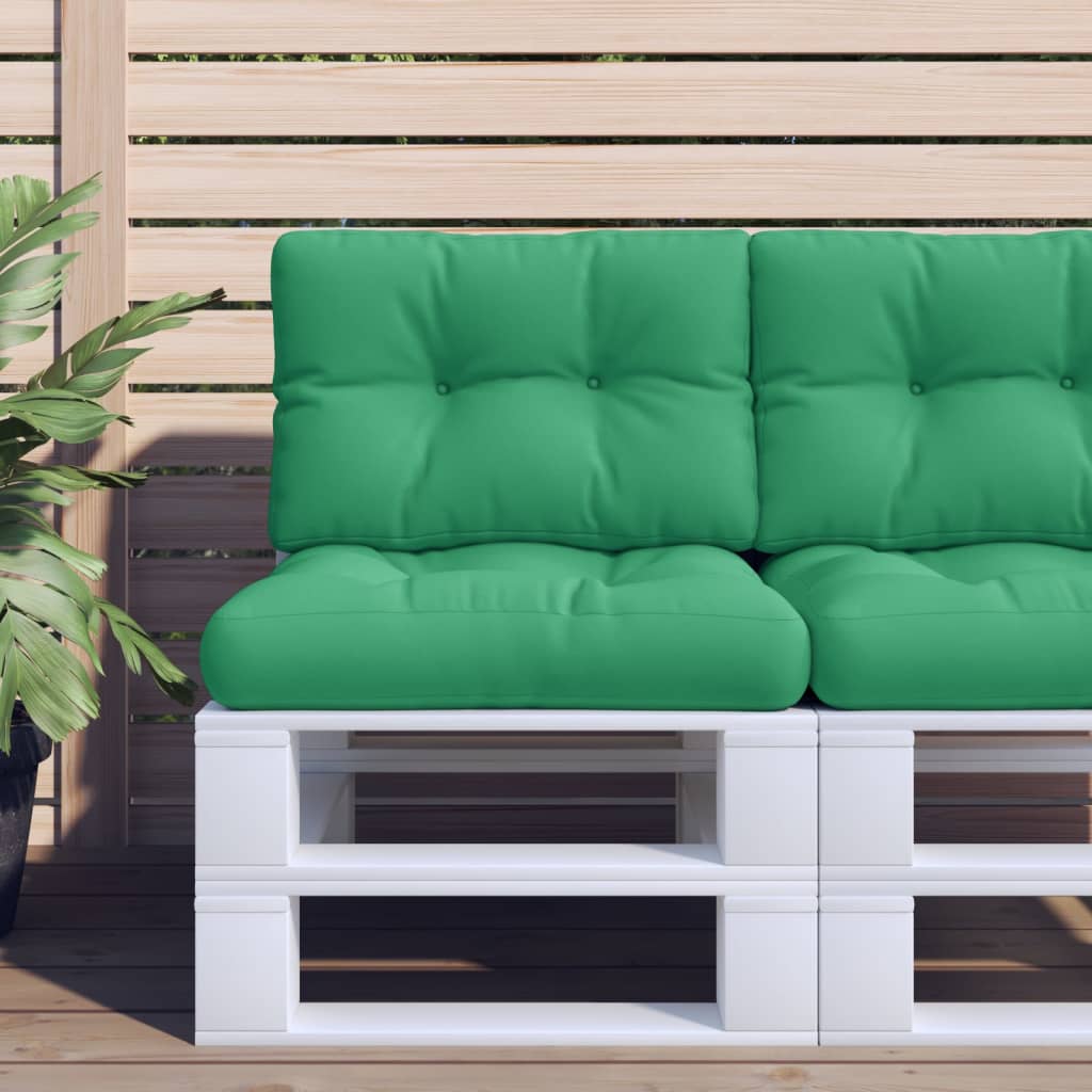 VidaXL coussins de palette 2 pcs tissu vert
