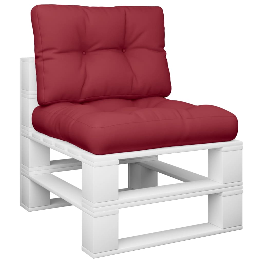 VidaXL coussins de palette 2 pcs tissu rouge vin