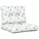 VidaXL coussins de palette 2 pcs tissu motif feuille