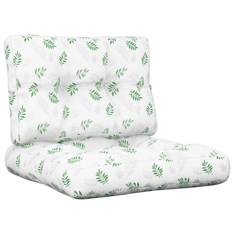 VidaXL coussins de palette 2 pcs tissu motif feuille