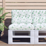 VidaXL coussins de palette 2 pcs tissu motif feuille