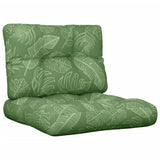 VidaXL coussins de palette 2 pcs tissu motif feuille