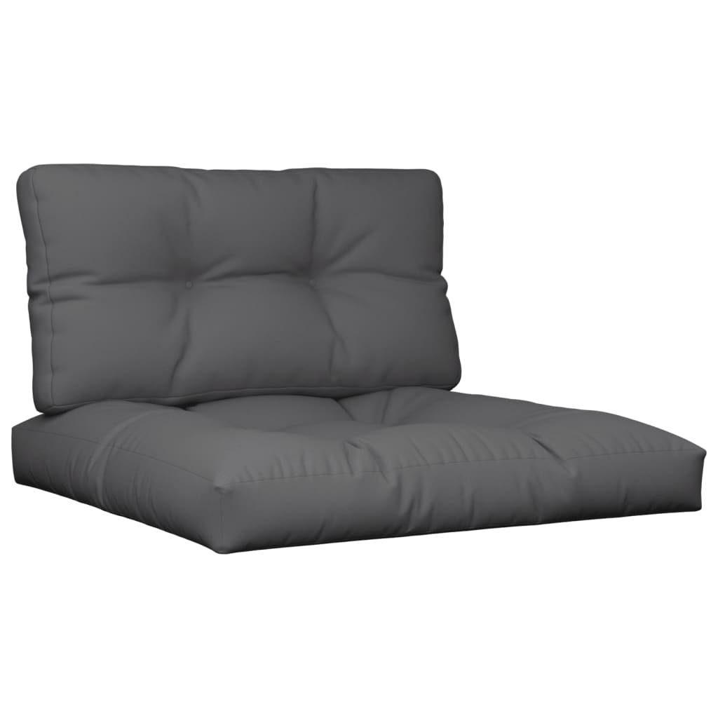 VidaXL coussins de palette 2 pcs tissu anthracite