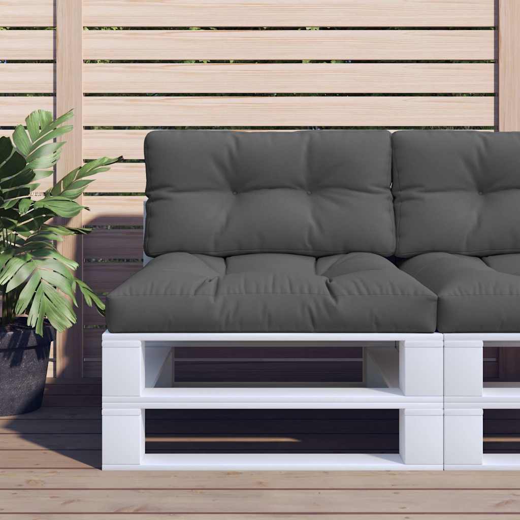 VidaXL coussins de palette 2 pcs tissu anthracite