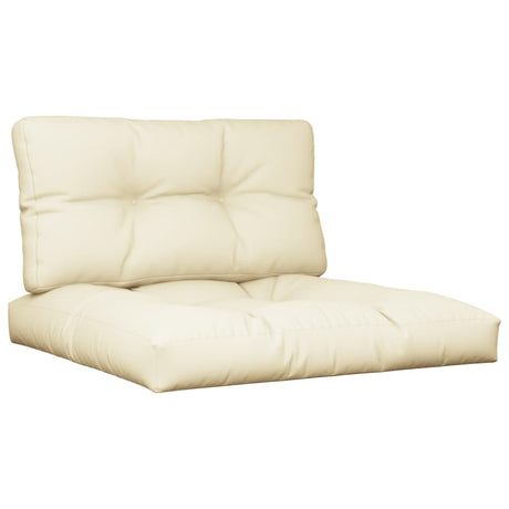 VidaXL coussins de palette 2 pcs tissu couleur crème