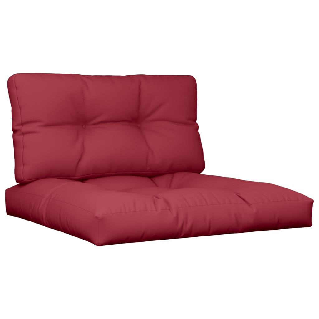 VidaXL coussins de palette 2 pcs tissu rouge vin