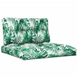 VidaXL coussins de palette 2 pcs tissu motif feuille