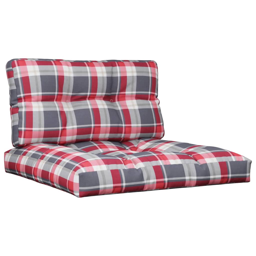 VidaXL Coussins de palette 2 pcs tissu motif losange rouge