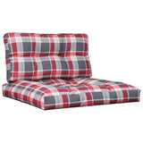 VidaXL Coussins de palette 2 pcs tissu motif losange rouge