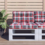 VidaXL Coussins de palette 2 pcs tissu motif losange rouge