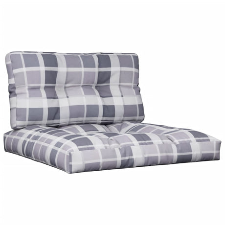 VidaXL coussins de palette 2 pcs tissu à motif losange gris