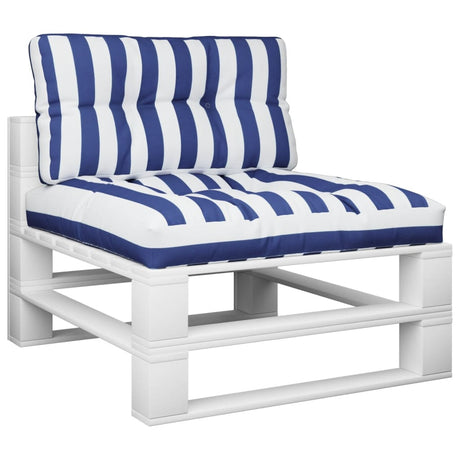 VidaXL coussins de palette 2 pcs tissu rayé blanc et bleu