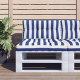 VidaXL coussins de palette 2 pcs tissu rayé blanc et bleu