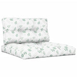 VidaXL coussins de palette 2 pcs tissu motif feuille
