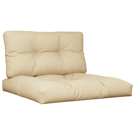 VidaXL coussins de palette 2 pcs tissu beige