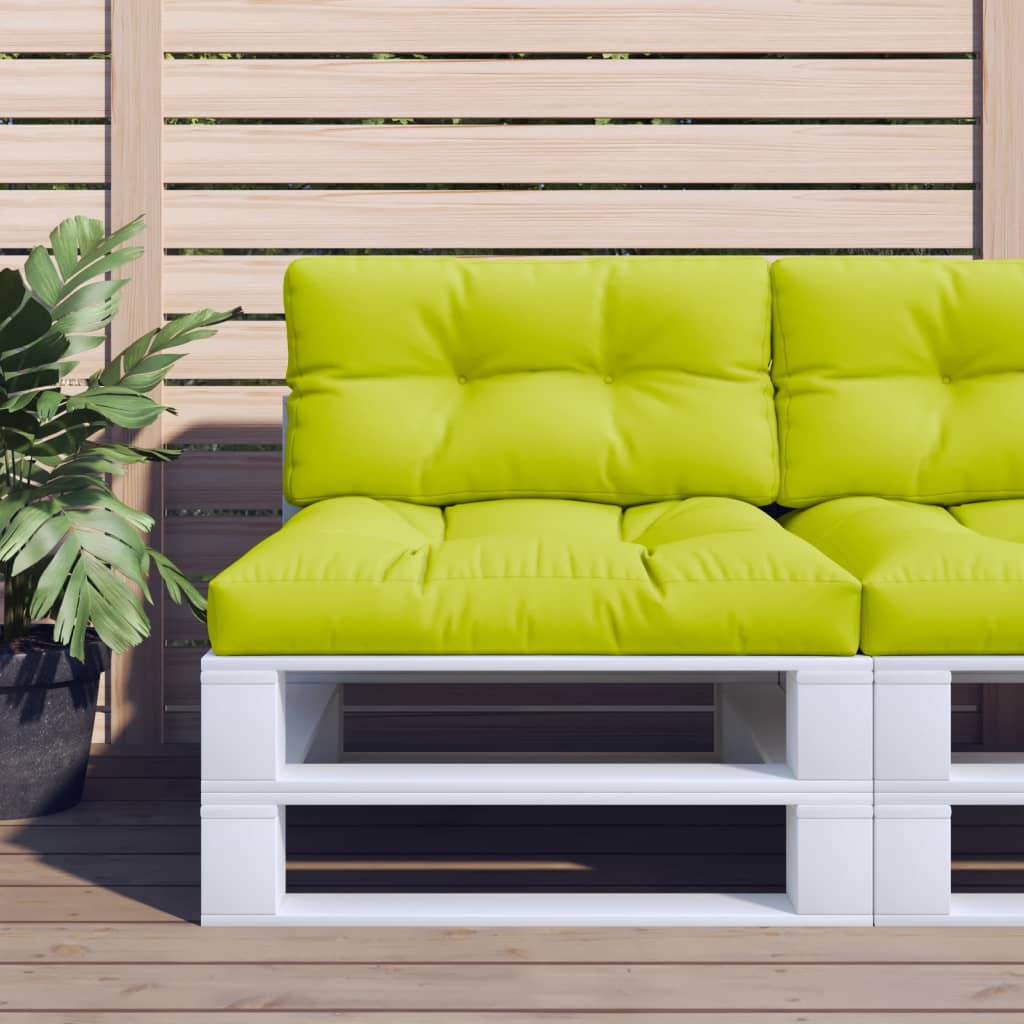 Vidaxl Pallet Cushions 2 St tessuto verde brillante