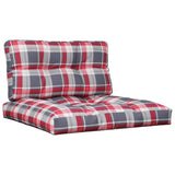 VidaXL coussins de palette 2 pcs tissu motif losange rouge