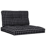 VidaXL coussins de palette 2 pcs tissu motif losange noir