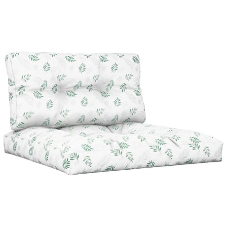 VidaXL coussins de palette 2 pcs tissu motif feuille