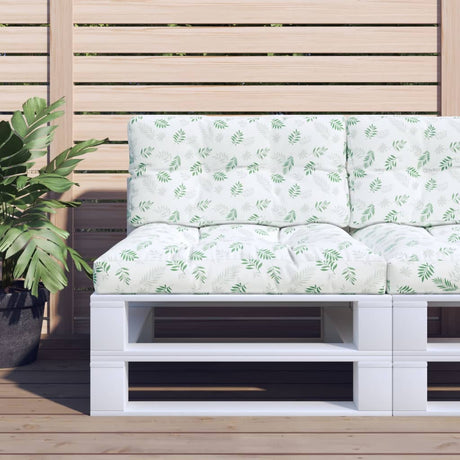VidaXL coussins de palette 2 pcs tissu motif feuille