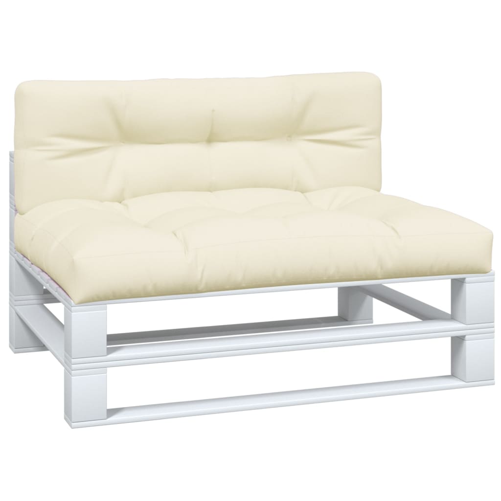 VidaXL coussins de palette 2 pcs tissu couleur crème