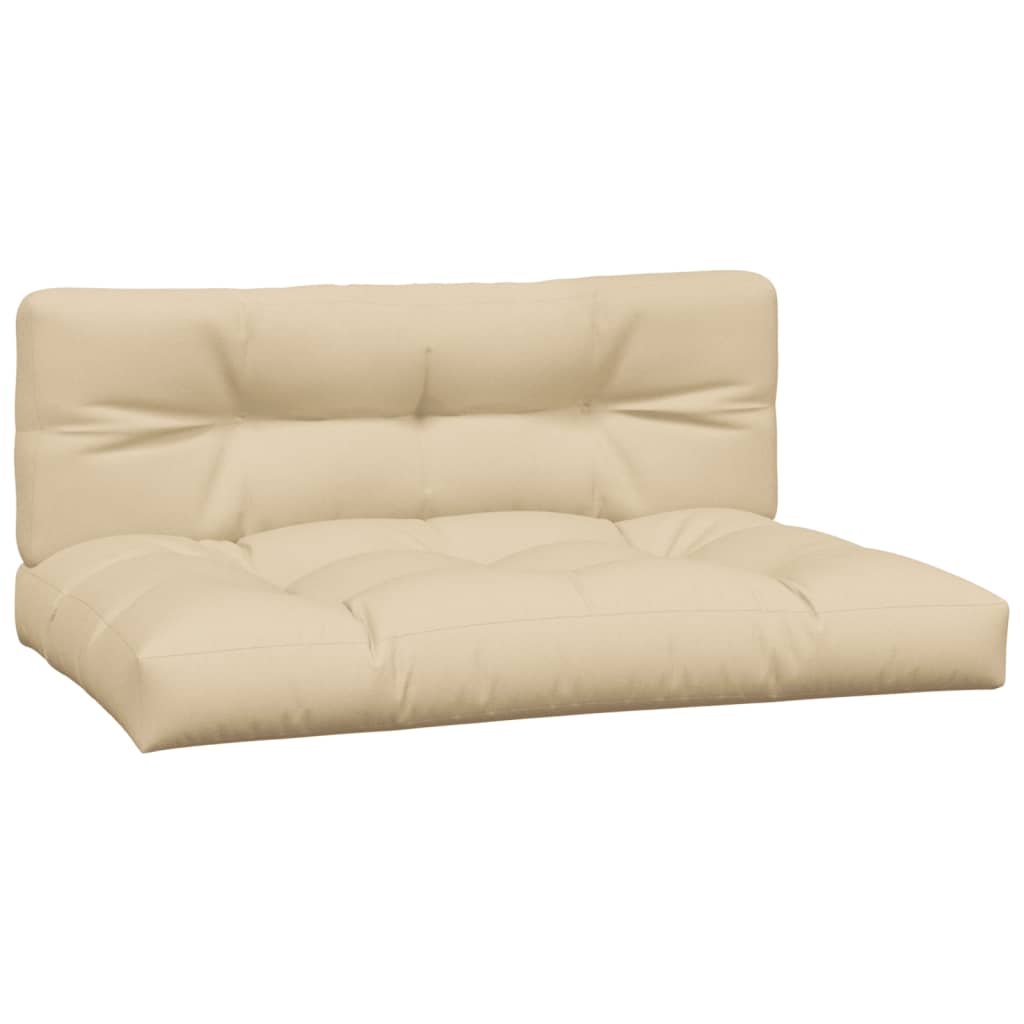 VidaXL coussins de palette 2 pcs tissu beige