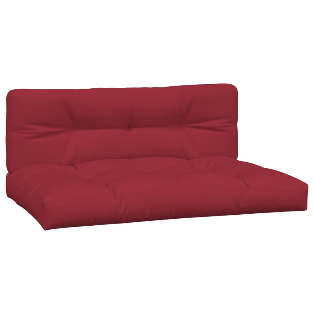 VidaXL coussins de palette 2 pcs tissu rouge vin