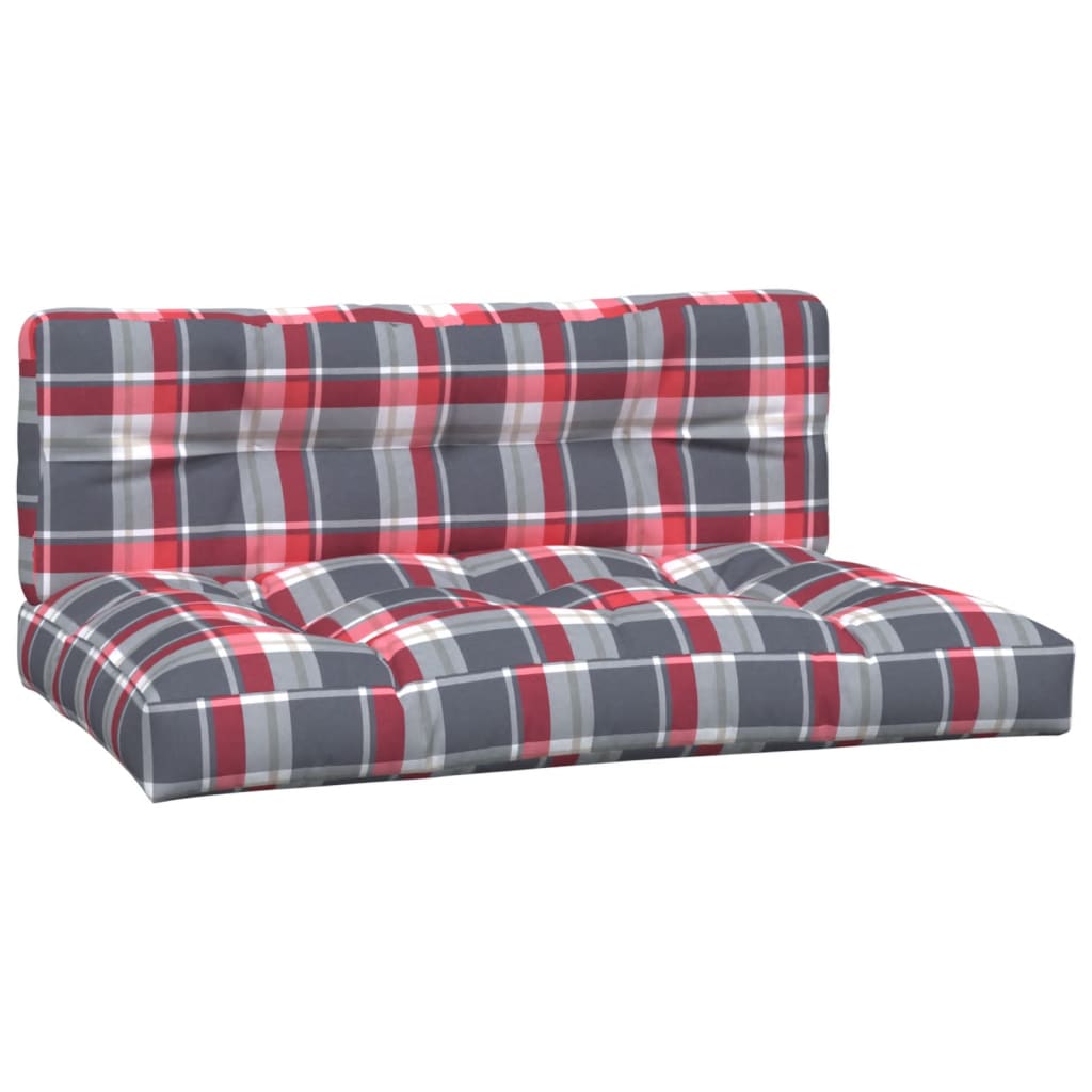 VidaXL coussins de palette 2 pcs tissu motif losange rouge